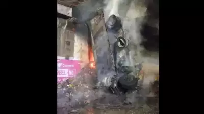 Tragic Incident: Truck Driver Burns to Death After Losing Control in Medchal